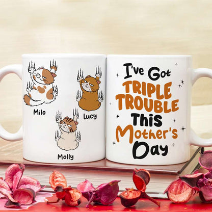Personalized Gifts For Cat Lovers Coffee Mug Triple Trouble