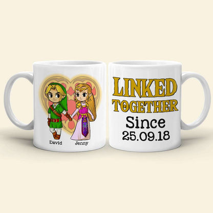 Linked Together Personalized Couple White Mug - 03natn030623