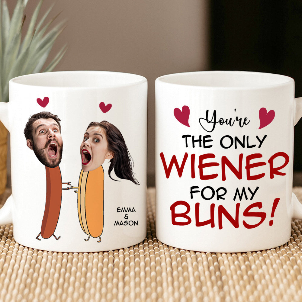 Custom Photo Gifts For Couple Coffee Mug You're The Only Wiener For My Buns