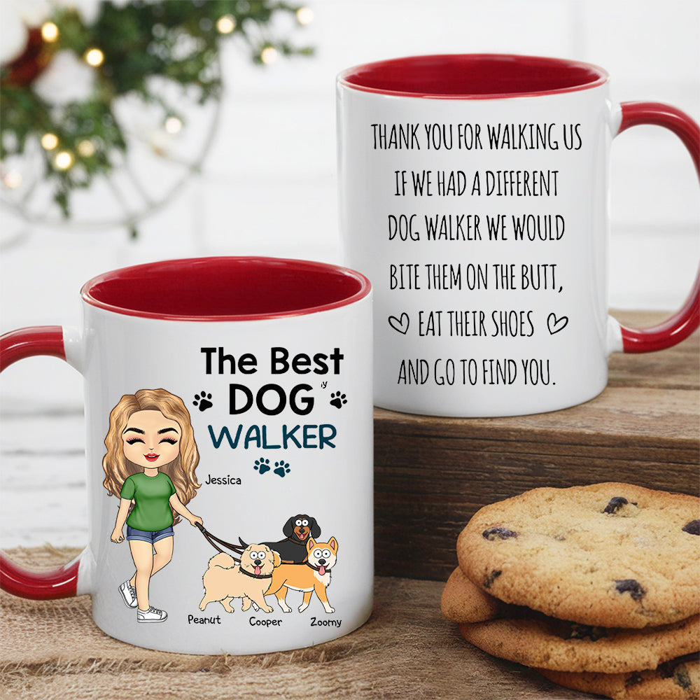Thank You for Walking Me Hilarious Personalized White Ceramic Mug for Dog Walkers, Customizable with Dog, Perfect Gift for Pet Lovers