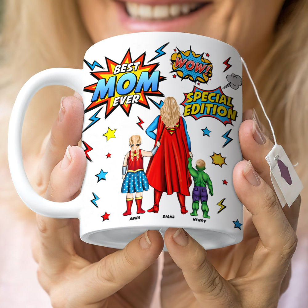 Personalized Gifts For Mom Coffee Mug Super Mom And Kids Mother's Day