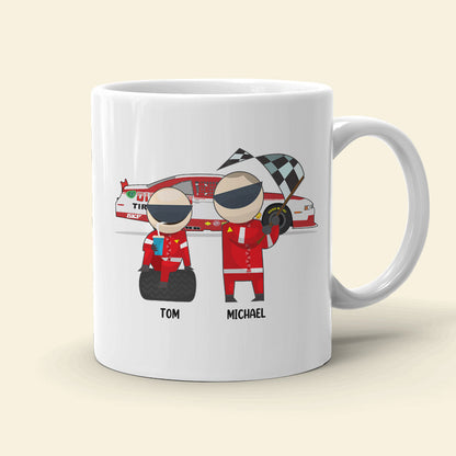 Father And Son Racing Partners For Life Personalized Mug, Gift For Family