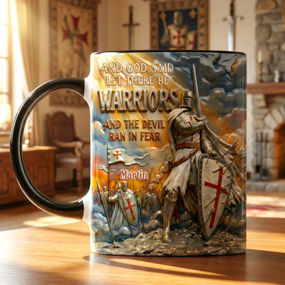 Triumphant Templar Knight In Battle Accent Mug - Personalized Gifts For Christians 01qhmg210126