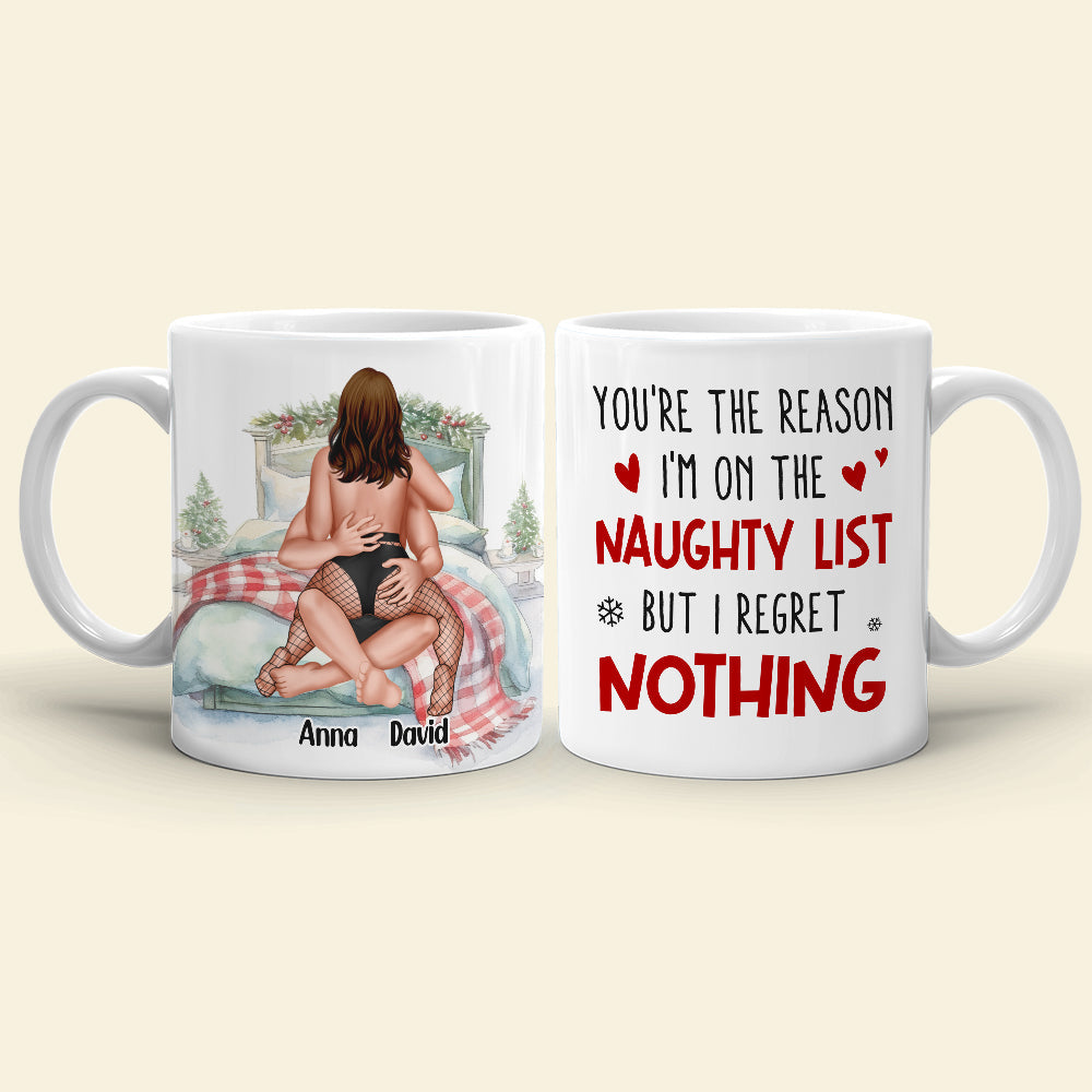 I'm On The Naughty List Personalized Coffee Mug, Couple Gift