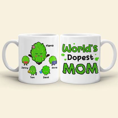 World's Dopest Mom, Personalized Mug, Gift For Mom, Mother's Day Gift, Mom's Little Buds