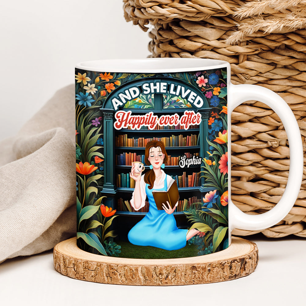 Personalized Gifts For Book Lovers Coffee Mug And She Lived Happily Ever After