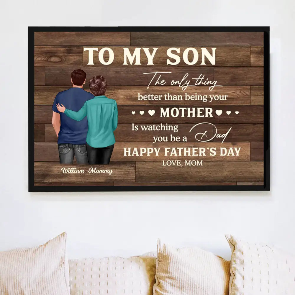 To My Son Personalized Mug for Father's Day, Heartfelt Gift from Mom