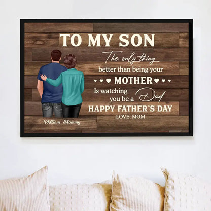To My Son Personalized Mug for Father's Day, Heartfelt Gift from Mom