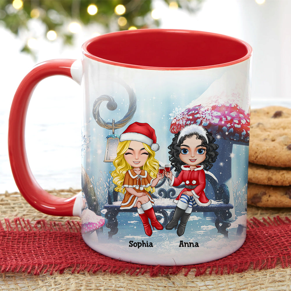 Bestie We Will Be Friends Until We Are Old & Senile, Personalized Accent Mug, Christmas Gift For Friends