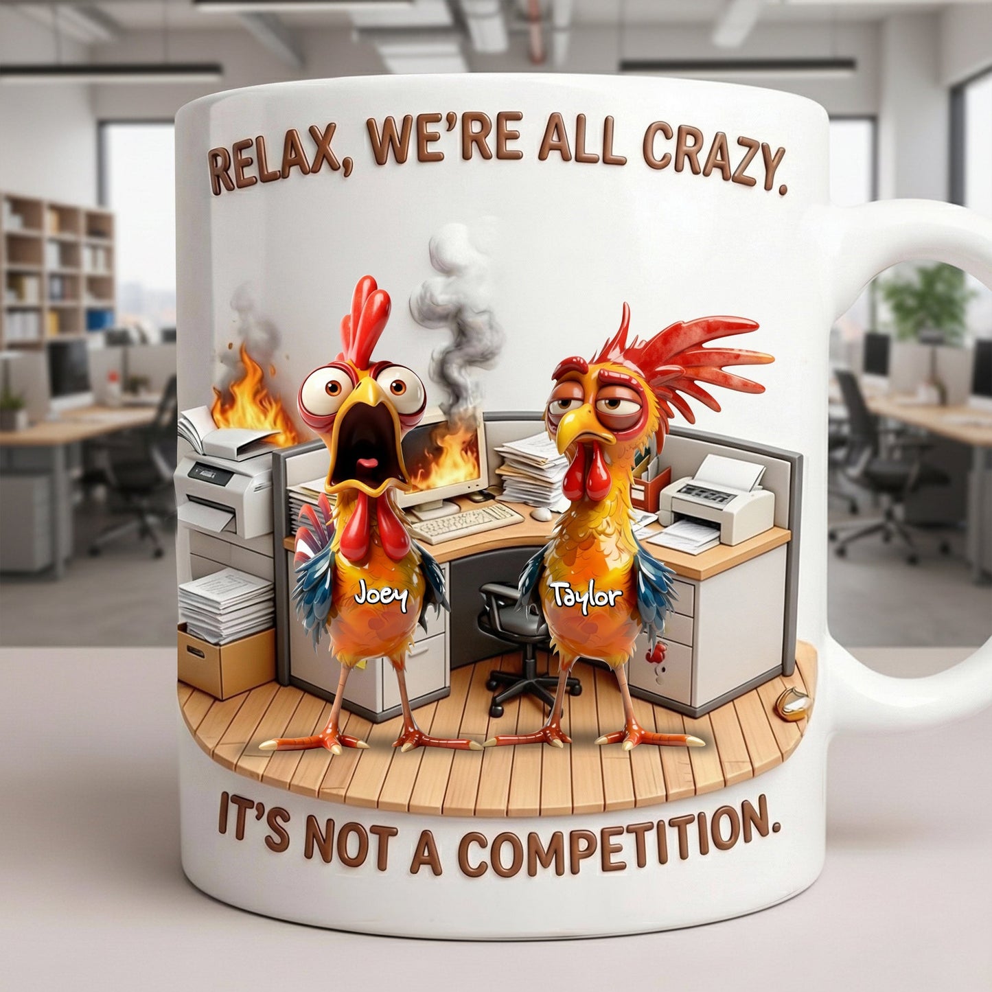 Fun Mad Rooster Office Worker Coffee Mug - Personalized Gifts For Coworker 02qhlu181225