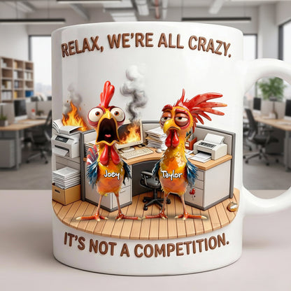 Fun Mad Rooster Office Worker Coffee Mug - Personalized Gifts For Coworker 02qhlu181225
