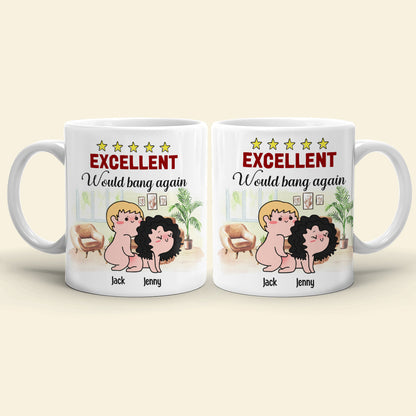 Excellent Would Bang Again - Personalized Couple Mug - Gift For Funny Couple