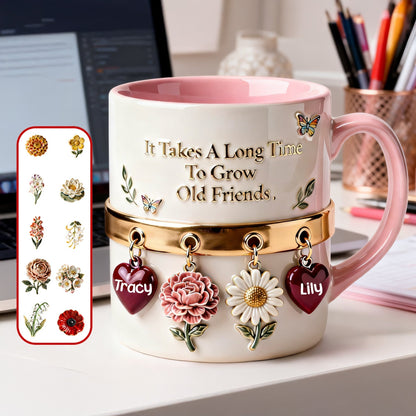Birth Month Flowers Coffee Mug Personalized Gifts For Friends