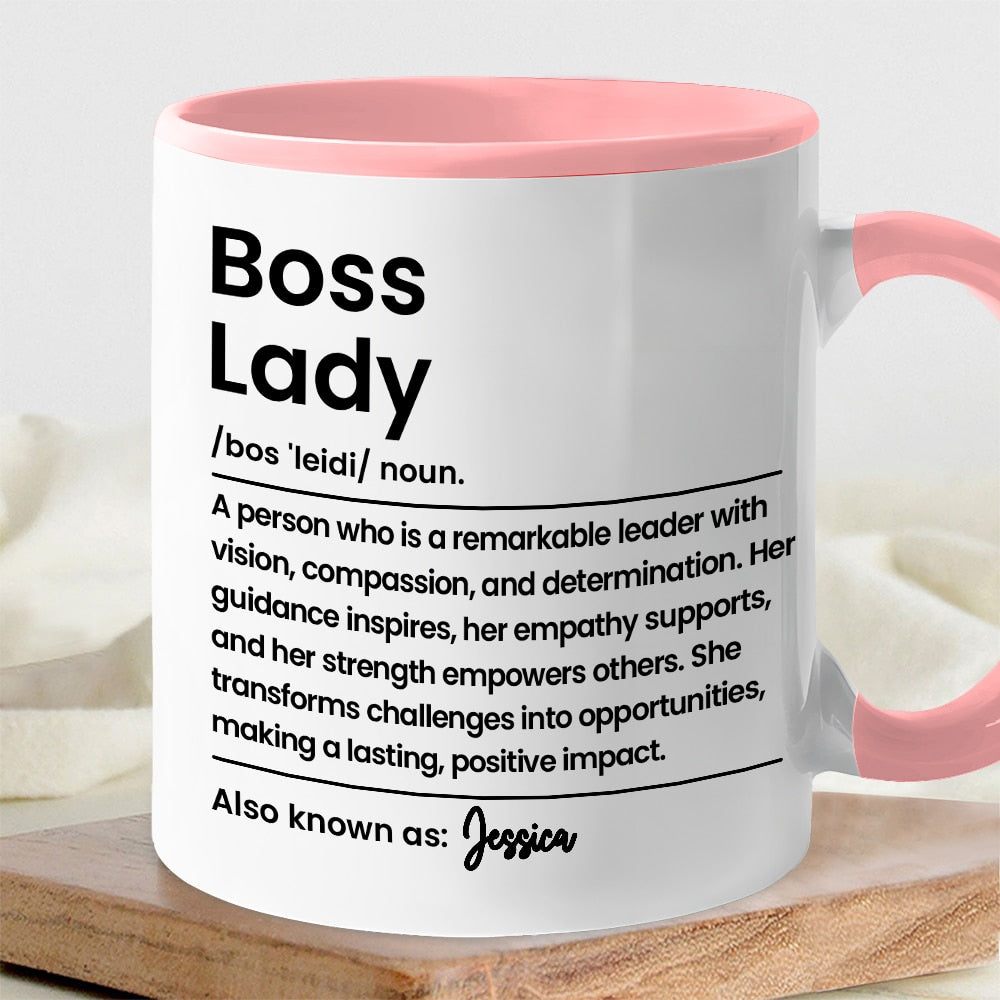 Boss Lady: A Woman of Strength and Vision Personalized Mug, Poster, Keychain, Pillow, Plaque & Sign, Inspirational Gift for Her