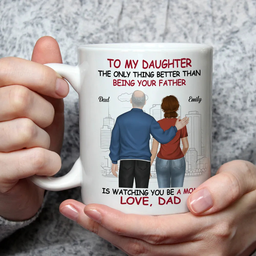 To My Daughter Father or Mother & Daughter Back View Mug, Keychain, Canvas & More, A Heartfelt Gift from Dad or Mom for Mother's Day or Birthday