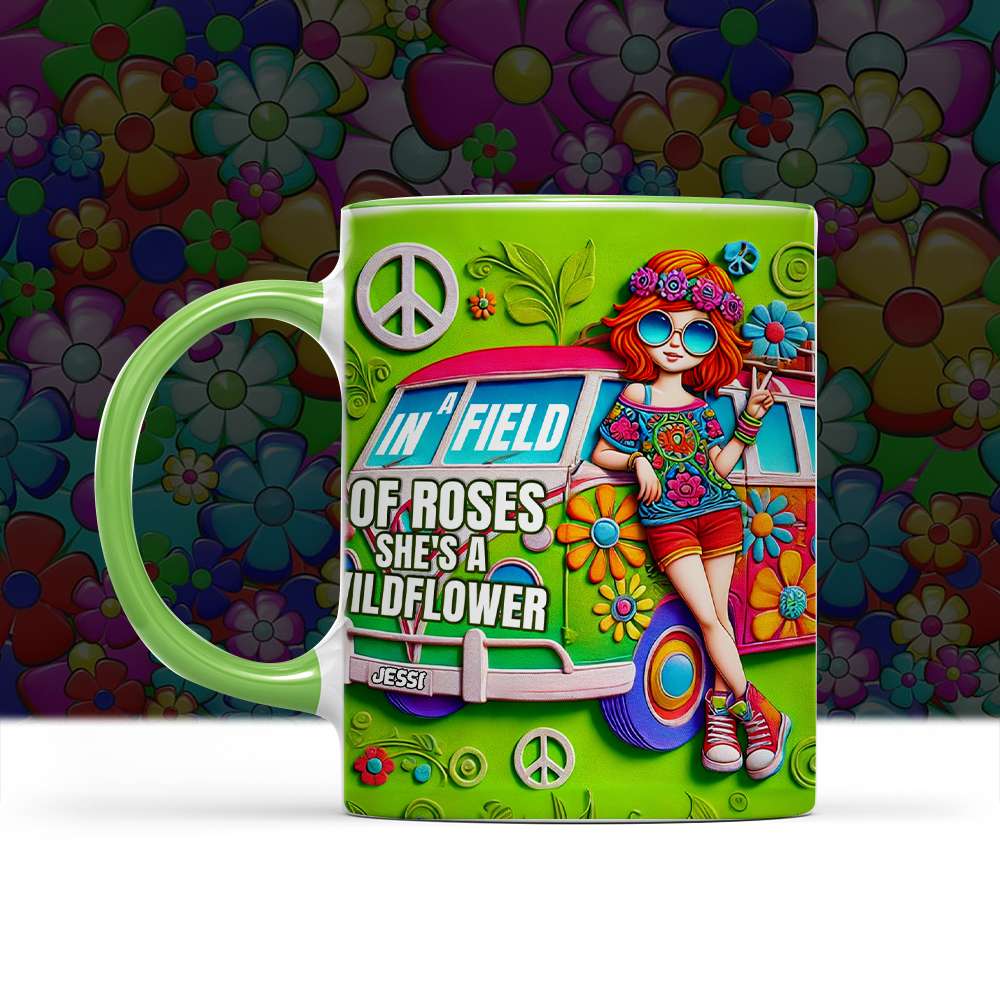 Personalized Gifts For Her Accent Mug, Hippie Style 02TGLU161224