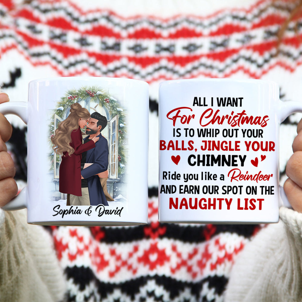 Earn Our Spot On The Naughty List, Personalized Coffee Mug, Gift For Couple
