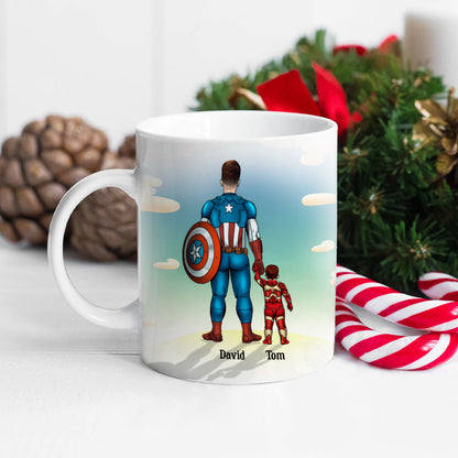 My First Love My First Hero Always My Dad Personalized Family Mug, Gift For Dad/Mom