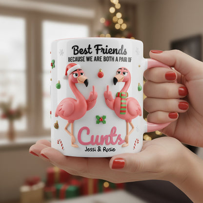 Flamingo Besties Accent Mug - Personalized Gifts For Besties 05NALU151125