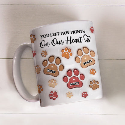 You Left Paw Prints - Personalized 3D Inflated Effect Ceramic Mug - Gift For Pet Lovers | NA94