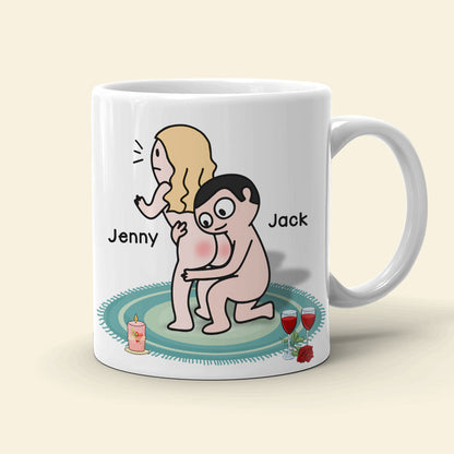 I Wanna See It Touch It Squeeze It Bite It - Personalized Butt Couple Mug - Gift For Couple