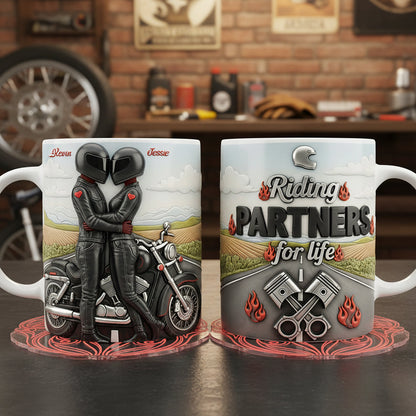 Biker Couple Coffee Mug - Personalized Gifts For Couple Coffee Mug 04NATA230126