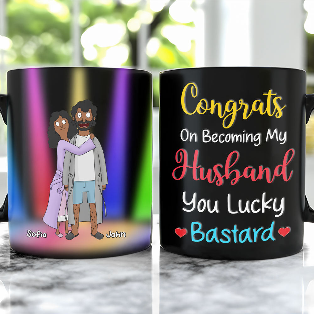 Personalized Gifts For Couple Coffee Mug Congrats On Becoming My Wife You Lucky 03OHMH060225HG
