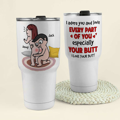 I Adore You Tumbler Cup With Romantic Couple - Personalized Gifts For Wife, Girlfriend