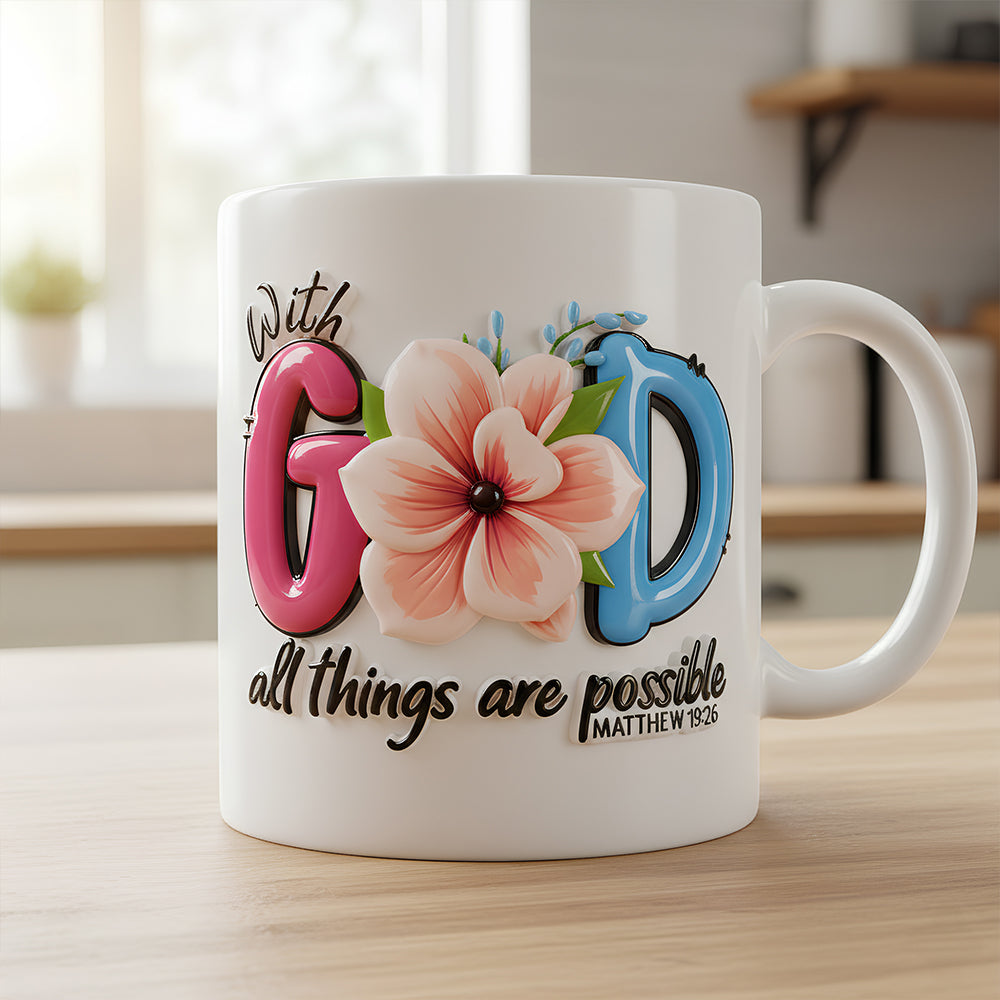 Faith & Flowers Mug Personalized Gifts For Christian 08HUDT261125