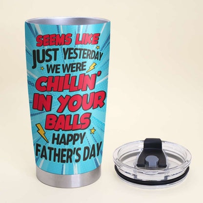 Funny Sperm Happy Day Daddy 05NAHN080523TM Personalized Tumbler Gift