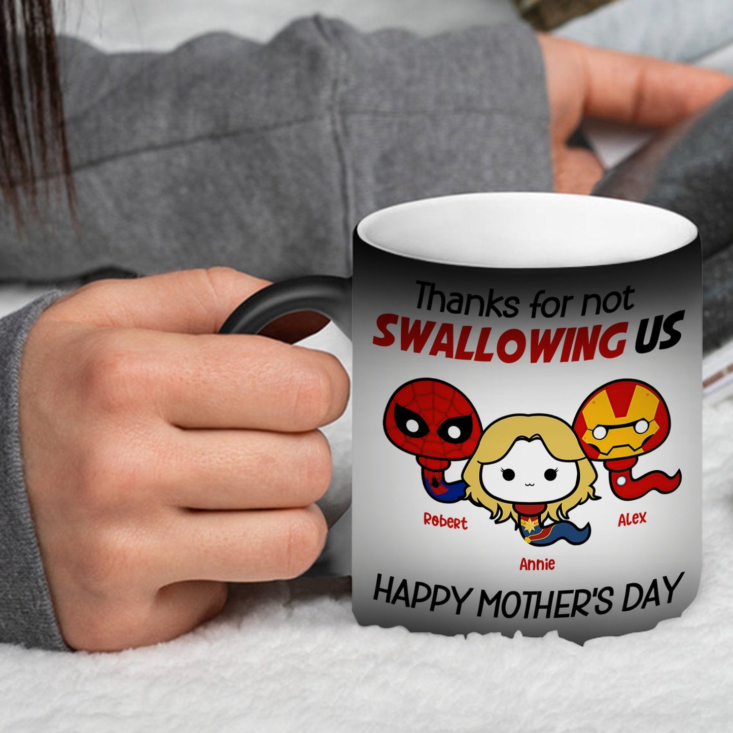 Personalized Gifts For Mom Magic Mug Thanks For Not Swallowing Us 08NAQN300324