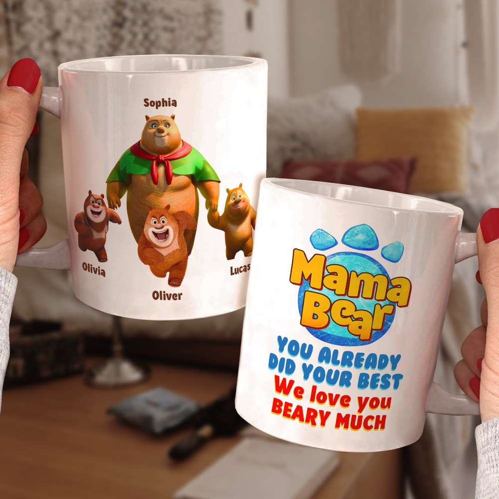 Personalized Gifts For Mom Coffee Mug Mama Bear We Love You 02QHDT080324