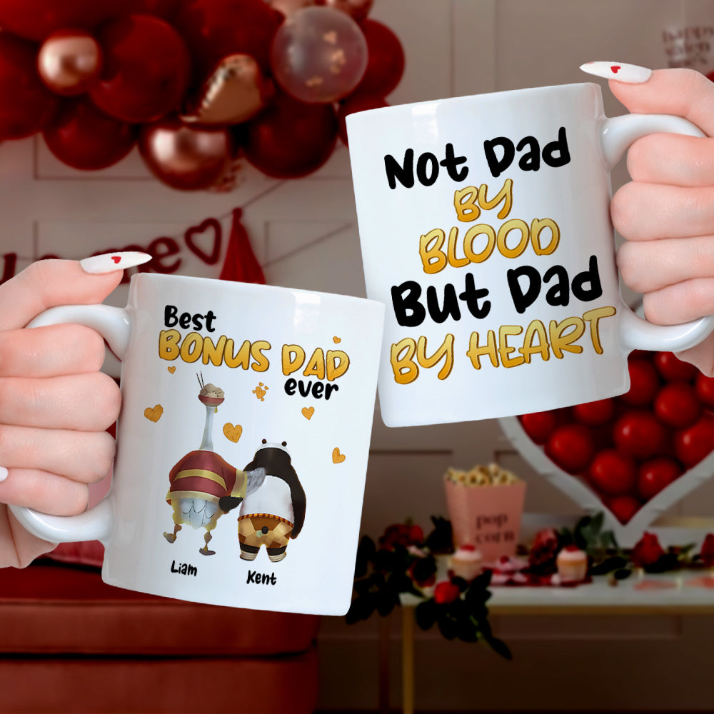 Personalized Gifts For Step Dad Coffee Mug Not Dad By Blood But Dad By Heart 01QHPU230124 Father's Day Gifts