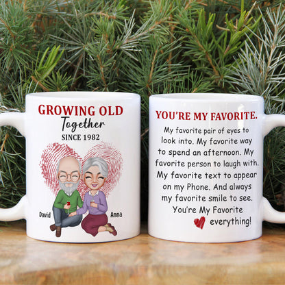 Growing Old Together Personalized Old Couple Mug, Gift For Couple