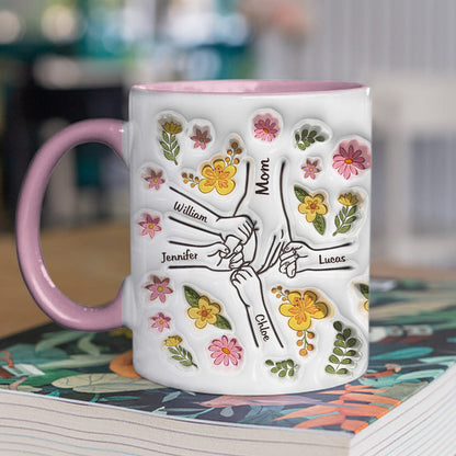 Mothers Love Is Bliss, Is Peace - Personalized 3D Inflated Effect Accent Mug - Gift For Mom, Grandma, Mother's Day | NA94