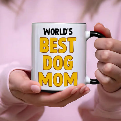 World's Best Dog Dad Mug Personalized Ceramic Mug with Cartoon Dog and Owner for Dog Lovers