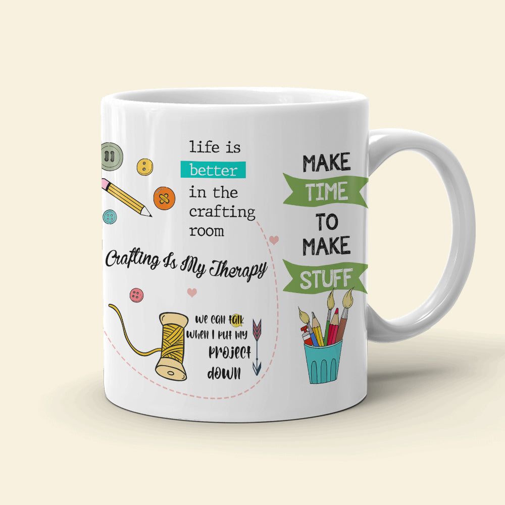 Life Is Better In The Crafting Room Personalized Craft Mug