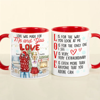 Couple Love Was Made For You And Me, Personalized Accent Mug