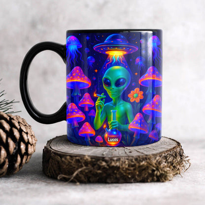 Smoking Alien Mug - Personalized Gifts For Weed Lovers 01totn100625