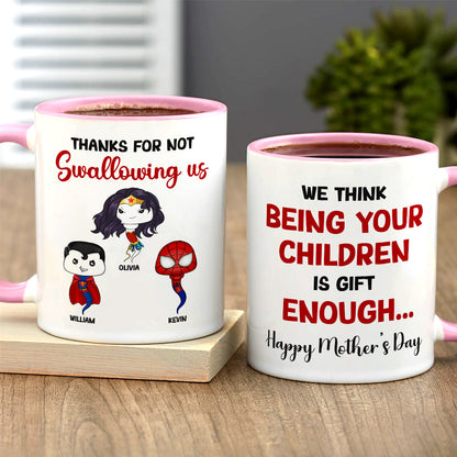 Personalized Gifts For Mom Coffee Mug Thanks For Not Swallowing Us 06NADT270324HA