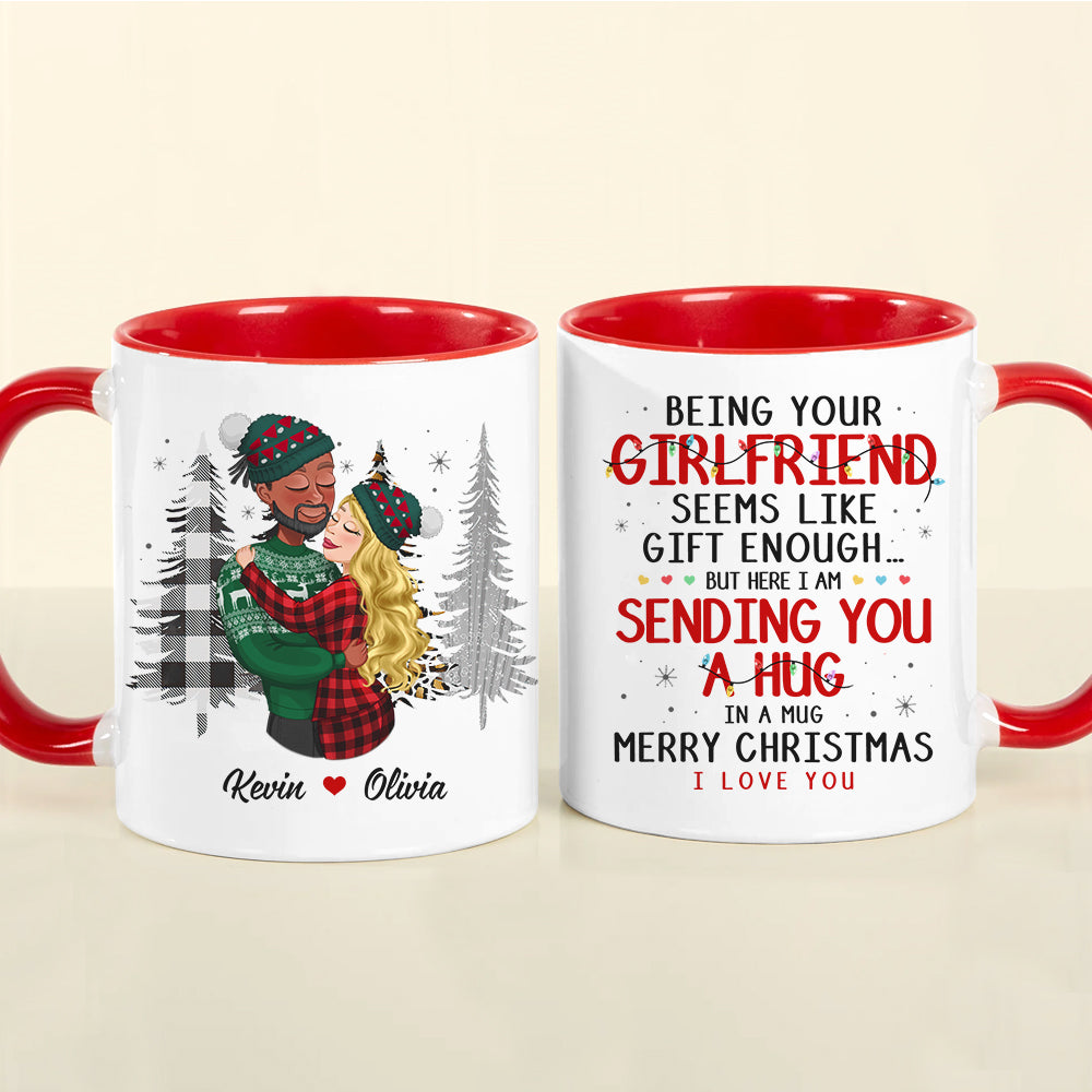 A Hug In A Mug - I Love You, Personalized Accent Mug, Gifts For Couple