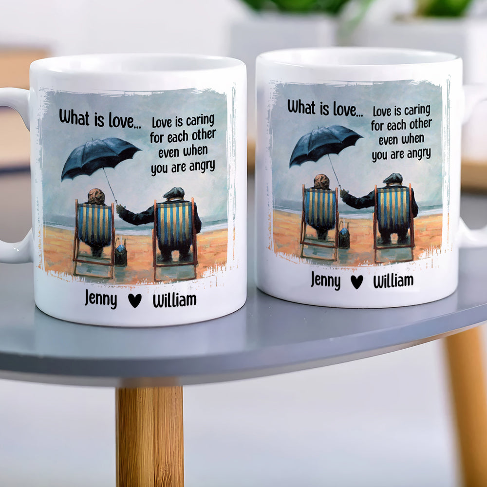 Love Is Caring For Each Other Even When You Are Angry Personalized Mug, Couple Gift