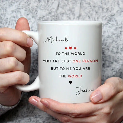 You Make My World Complete White Ceramic Mug, Sweet Love Quote Design, Unique Creative Gift for Him or Her