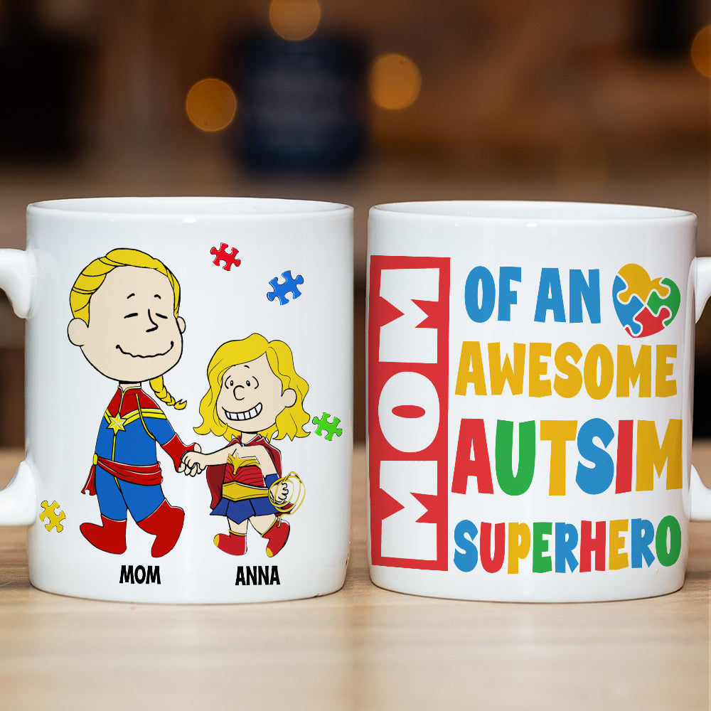 Personalized Gifts For Mom Coffee Mug 041totn200225pa Mom Of An Awesome Autism Superhero