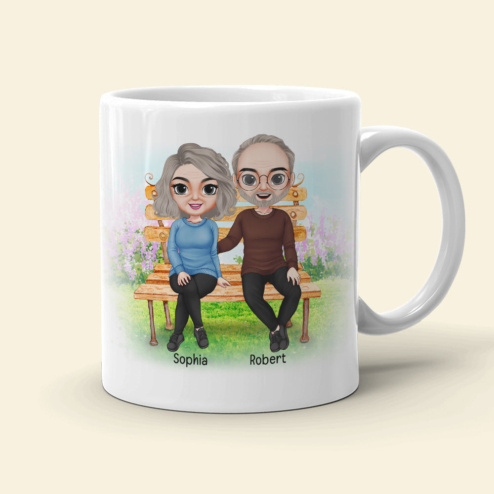 Long Suffering Wife Of A Grumpy Old Git, Old Couple Anniversary White Mug