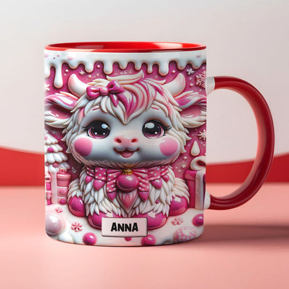 Personalized Gifts For Highland Cattle Lovers, Accent Mug 01HUTN190824 3D Christmas Highland Cattle