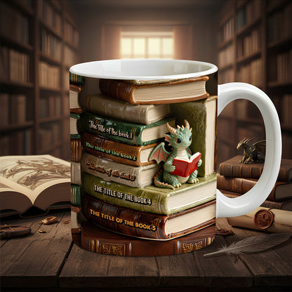 Dragon Reading Book Coffee Mug- Personalized Gifts For Book Lovers 08OHDT301225