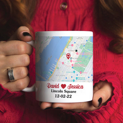 Custom Couple Photo Mug, Custom Love Map, Gift For Couple