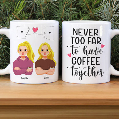 Personalized Gift For Long Distance Relationship White Mug 04TOQN231124PA