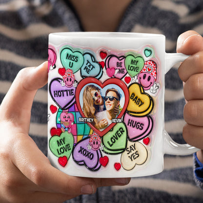 Custom Photo Gifts For Couple 3D Inflated Coffee Mug Miss You My Love
